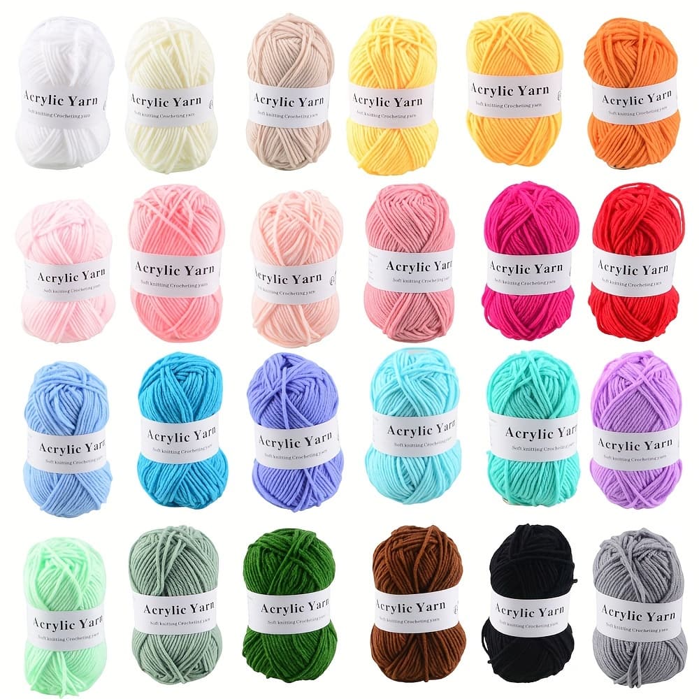 12/24/53pcs Hand Knitting 100% Acrylic Yarn Crocheting Line For Sweater Scarf Hat Diy Handmade Amugrumi Thread Arts, Crafts & Sewing Shop Online at Dubai Trades 2
