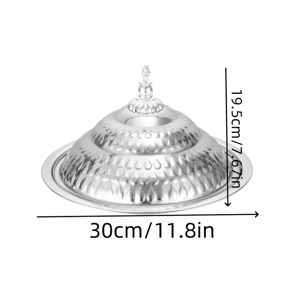 1pc Elegant Golden Stainless Steel Dome Plate With Textured Design – Food-safe, Ideal For Fruits, Candies & More – Home, Restaurants, Catering, And Parties Food Service Equipment & Supplies Shop Online at Dubai Trades 2