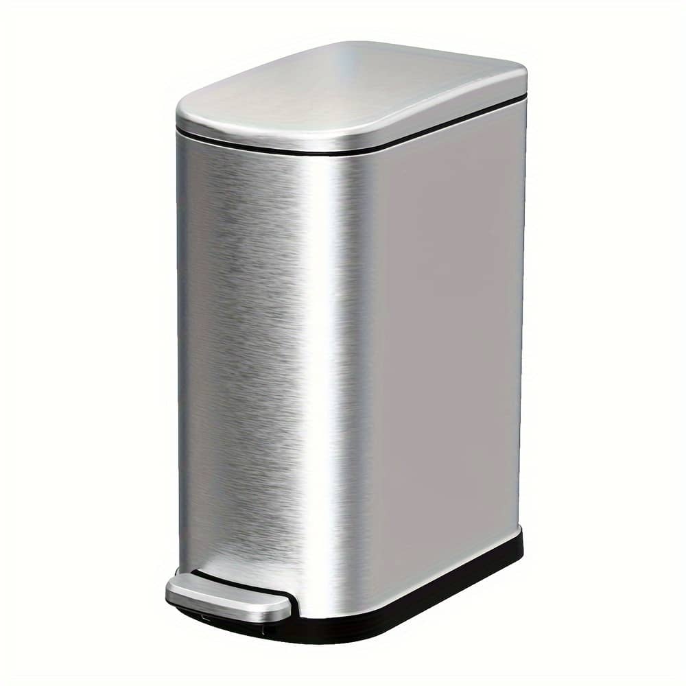 2.6 Gal/10l Slim Stainless Steel Trash Can With Foot Pedal, Brushed Finish, Removable Liner Bucket – For Bathroom, Bedroom, And Narrow Spaces, Bathroom Trash Can Home & Kitchen Shop Online at Dubai Trades 2