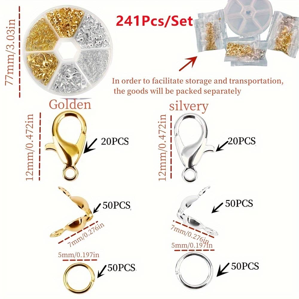 241pcs Jewelry Making Kit With Lobster Clasps, Jump Rings, End Crimps, Beads – Alloy Craft Set For Diy Bracelets & Necklaces – Handmade Jewelry Findings Box Set Clothing, Shoes & Jewelry Shop Online at Dubai Trades 2