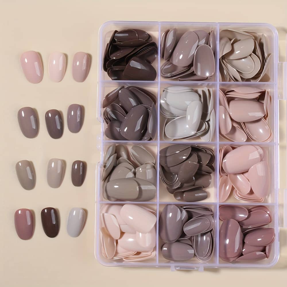 288pcs 12 Colors Press On Nails – Full Cover Acrylic False Nails For Women And Girls – Diy Nail Art With Storage Box Beauty & Personal Care Shop Online at Dubai Trades 2