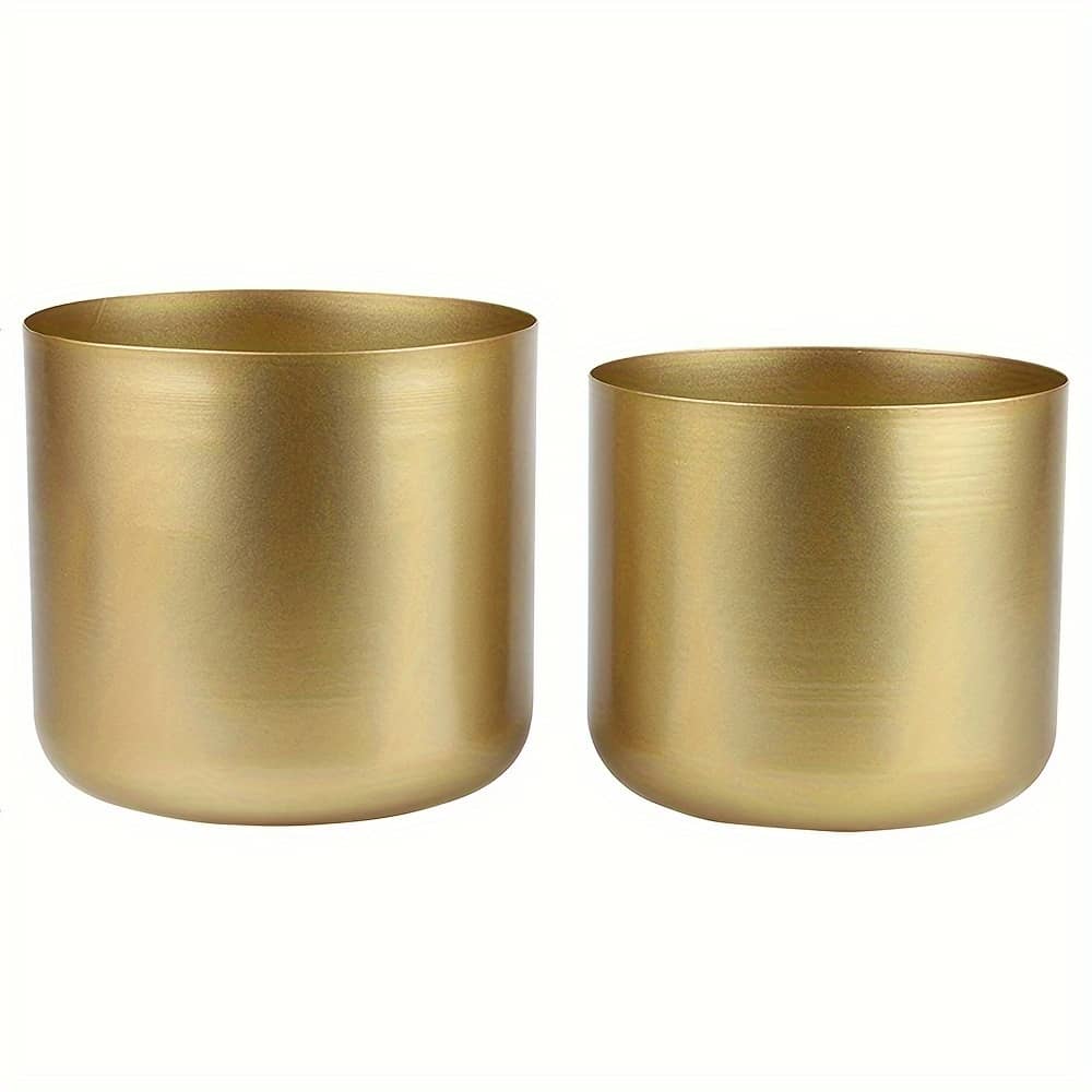 2pcs Plant Pot Golden Vase Metal Vase Organizer Decorative Gifts For Wedding Indoor Room Balcony Decoration Floor Display, Bohemia Style Home & Kitchen Shop Online at Dubai Trades 2