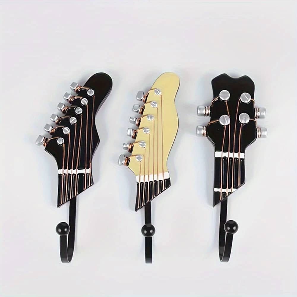 3pcs Style Guitar Wall-mount Hooks, Painted Finish, , Space-saving Home Organization Decor, Ideal Birthday Gift Home & Kitchen Shop Online at Dubai Trades 2