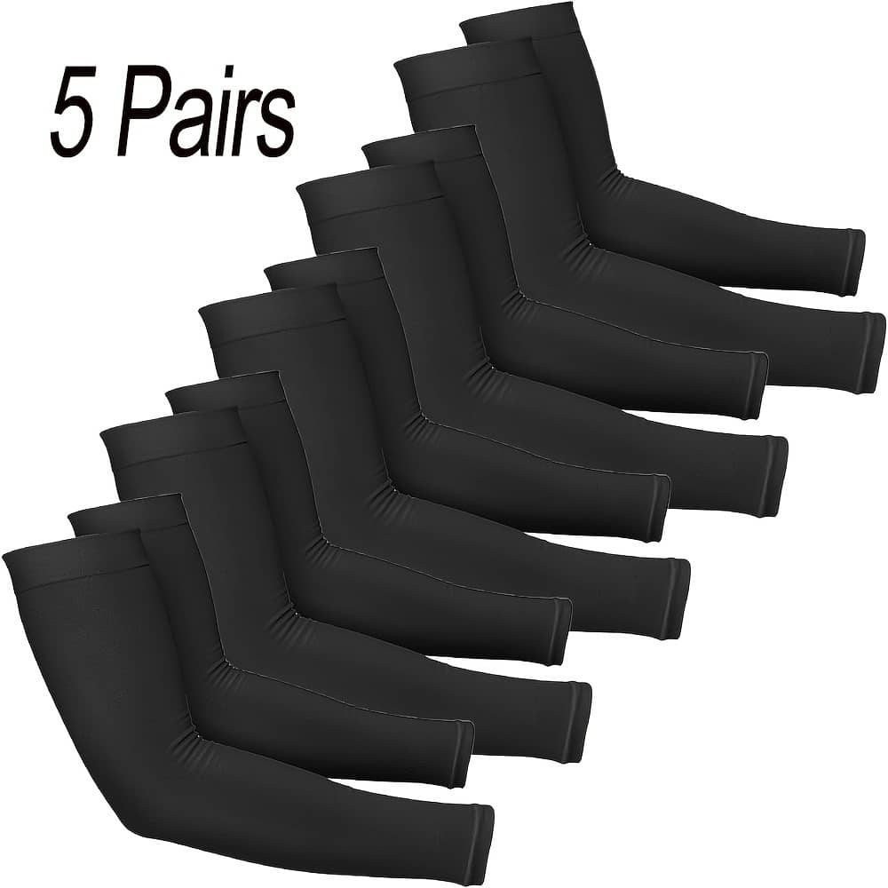 5 Pairs Cooling Arm Sleeves Sun Protection Arm Sleeves For Men＆women, Sun Sleeves For Cycling, Driving, Golf, Running Active Shop Online at Dubai Trades 2