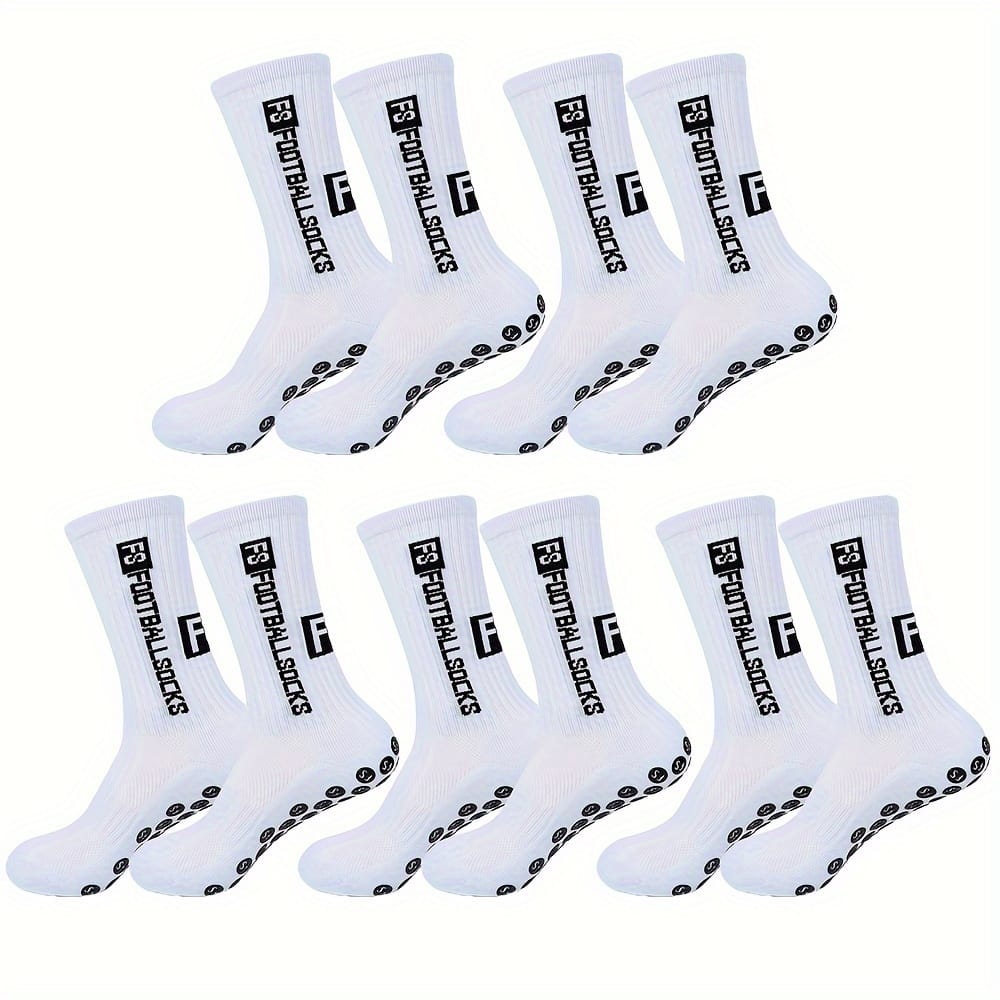 5pcs High-performance White Soccer Socks With Non-slip Grip – Breathable, Mid-calf Athletic Socks, 15% Spandex/85% Polyester Blend, Ribbed Cuff, For Sports & Outdoor Activities Athletic Socks Shop Online at Dubai Trades 2
