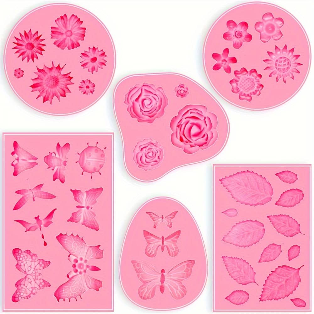6pcs Fondant Molds, Mini Flower Mold Molds Leaf Mold, Rose Clay Molds Pink Polymer Clay Molds, Silicone Molds For Cake Decorating – /rose/leaves Bakeware Shop Online at Dubai Trades 2