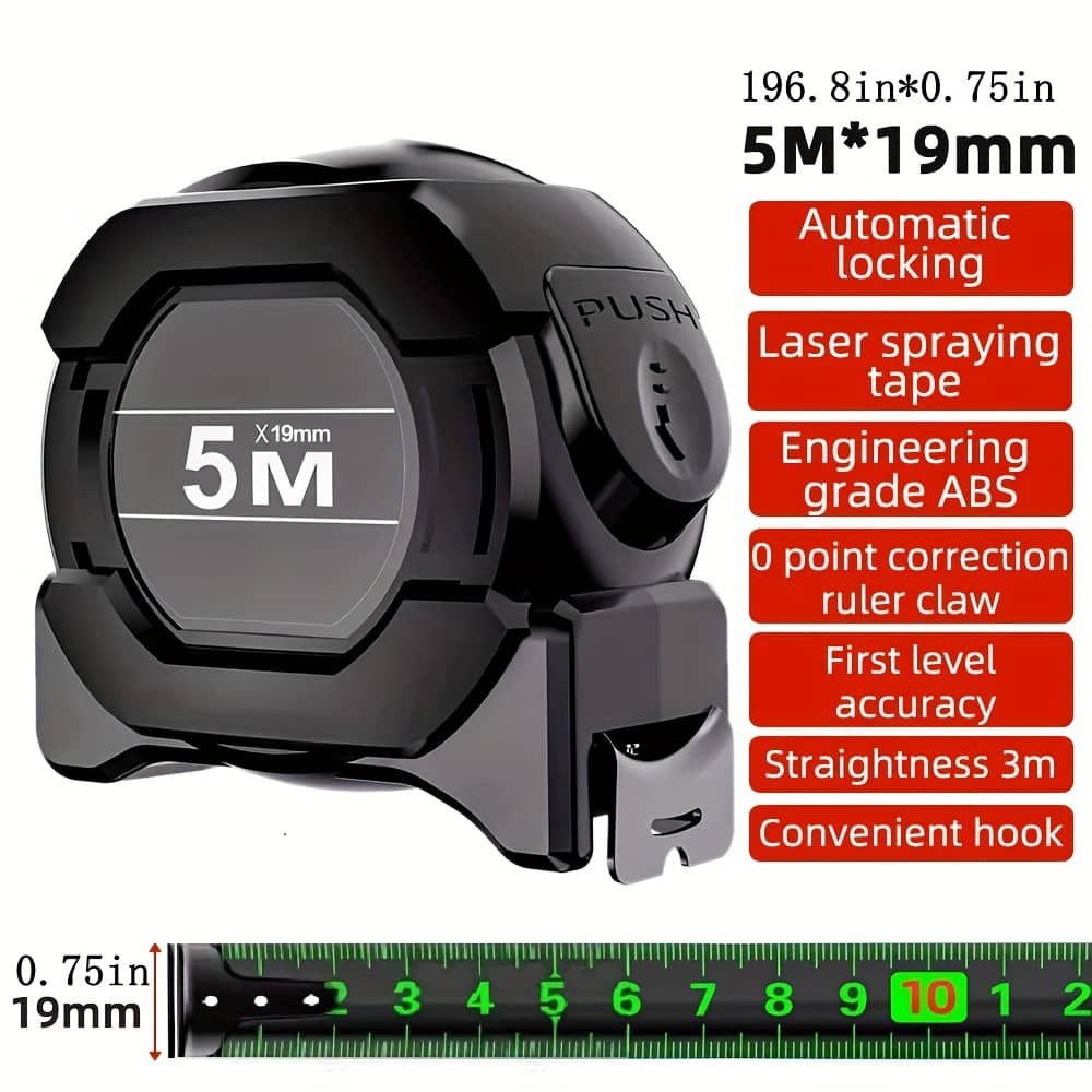 Carbon Steel Measuring Tape, Self-locking Fluorescent Ruler, Wear-resistant 5/7.5/10m Options With Automatic Locking And Brake Button Design Cutting & Measuring Devices Shop Online at Dubai Trades 2