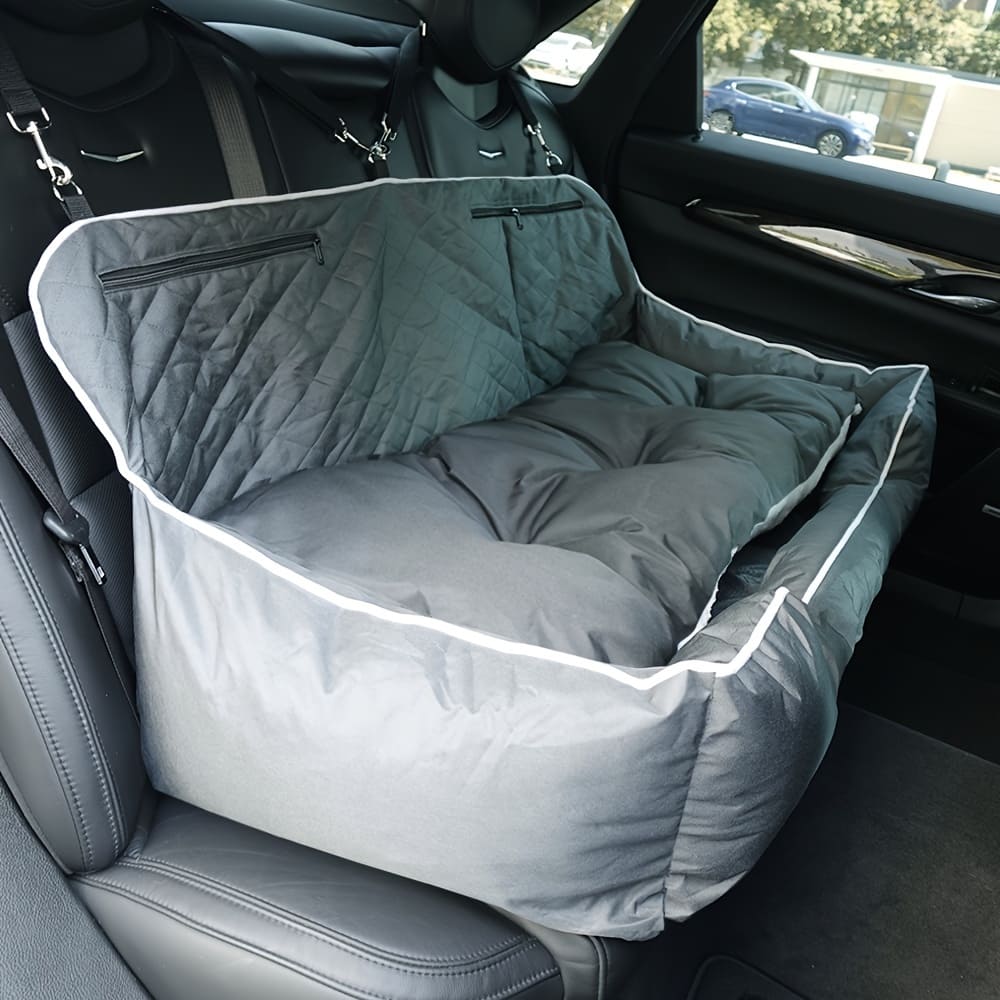 Dog Car Seat For Large Dog Under 100lbs Dog Car Bed Pet Booster Back Seat Washable Pet Travel Seat With Safety /storage Pocket Car Back Seat-gray Booster & Car Seats Shop Online at Dubai Trades 2