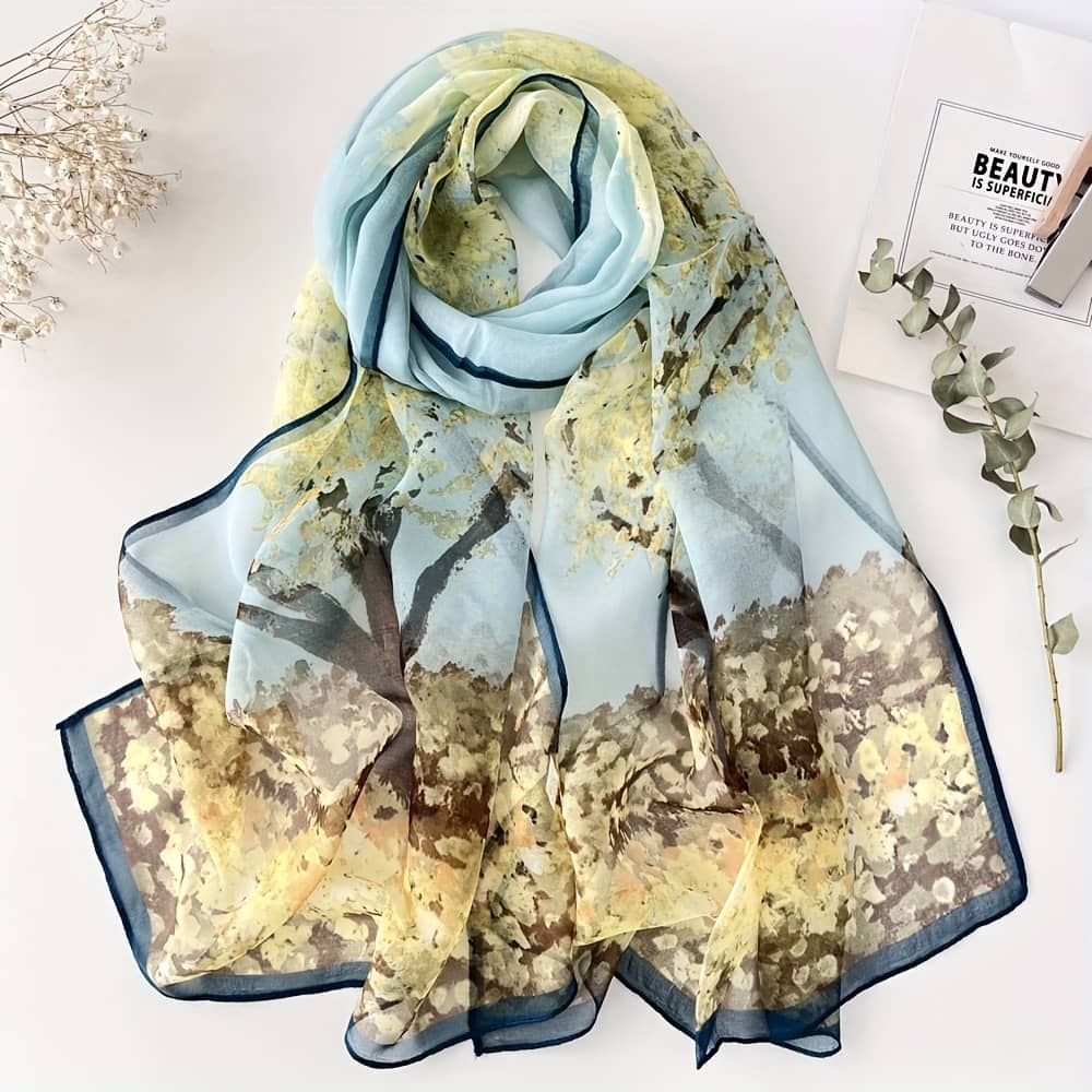 Elegant Forest Print Chiffon Scarf – Accessories Shop Online at Dubai Trades 2
