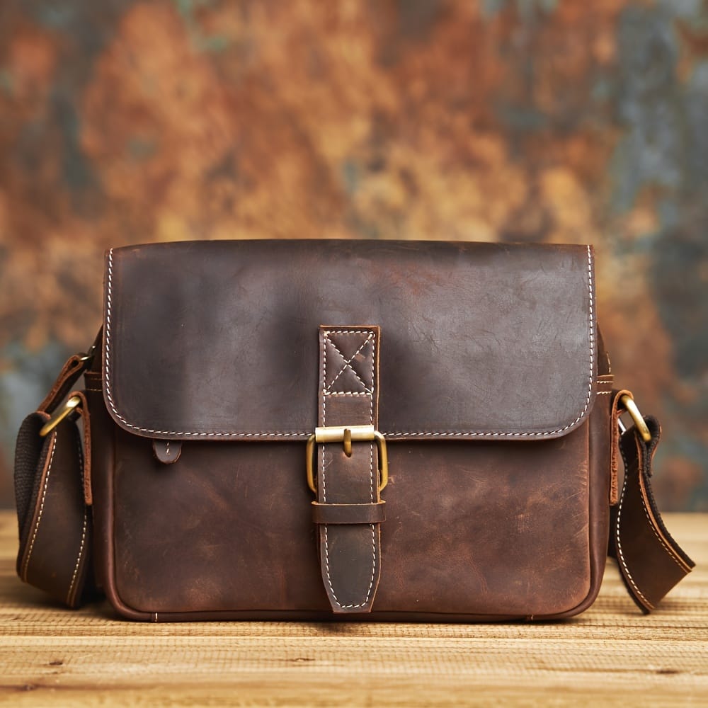 Men’ Top-grain Leather Shoulder Bag, Casual Dark Brown Crossbody With Multiple Compartments, Adjustable Strap For Daily Commute, Uncharged Fashion Accessory Clothing, Shoes & Jewelry Shop Online at Dubai Trades 2