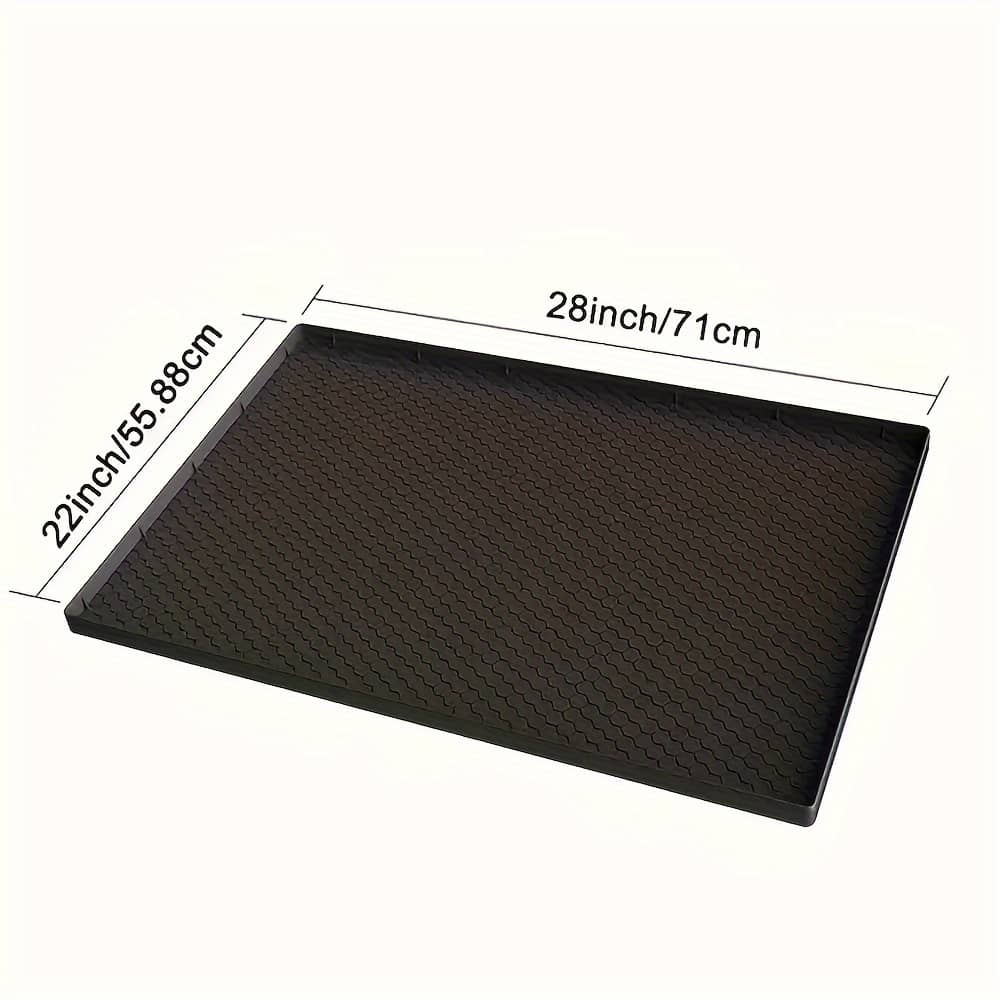 Plaid Pattern Silicone Kitchen Sink Mat, Waterproof Polished Plastic For Kitchen And Laundry Cabinets, Oil Resistant Bathroom Cabinet Mat Protects Bath Shop Online at Dubai Trades 2