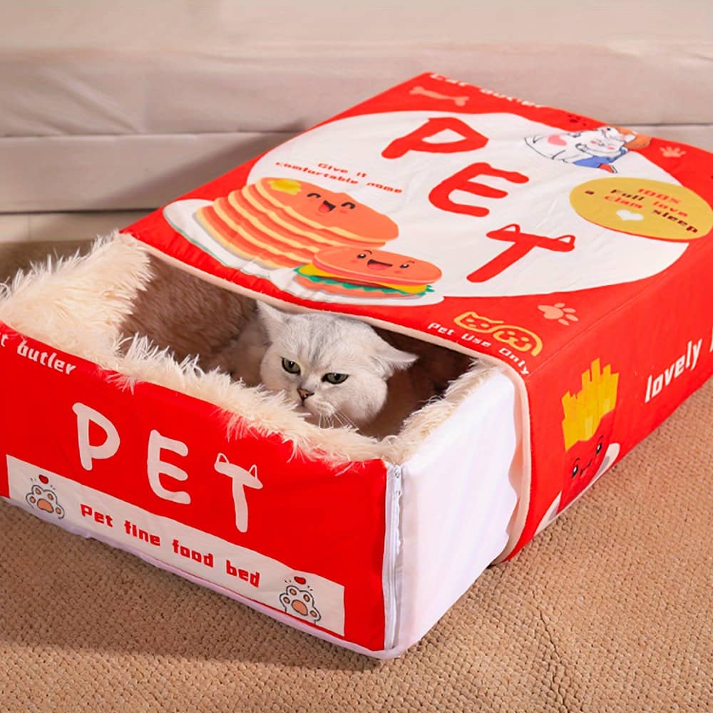 Rectangular Fully Closed Cat Nest, Snack Box Style Pet Cat Bed Universal Pet Nest For Beds & Furniture Shop Online at Dubai Trades 2