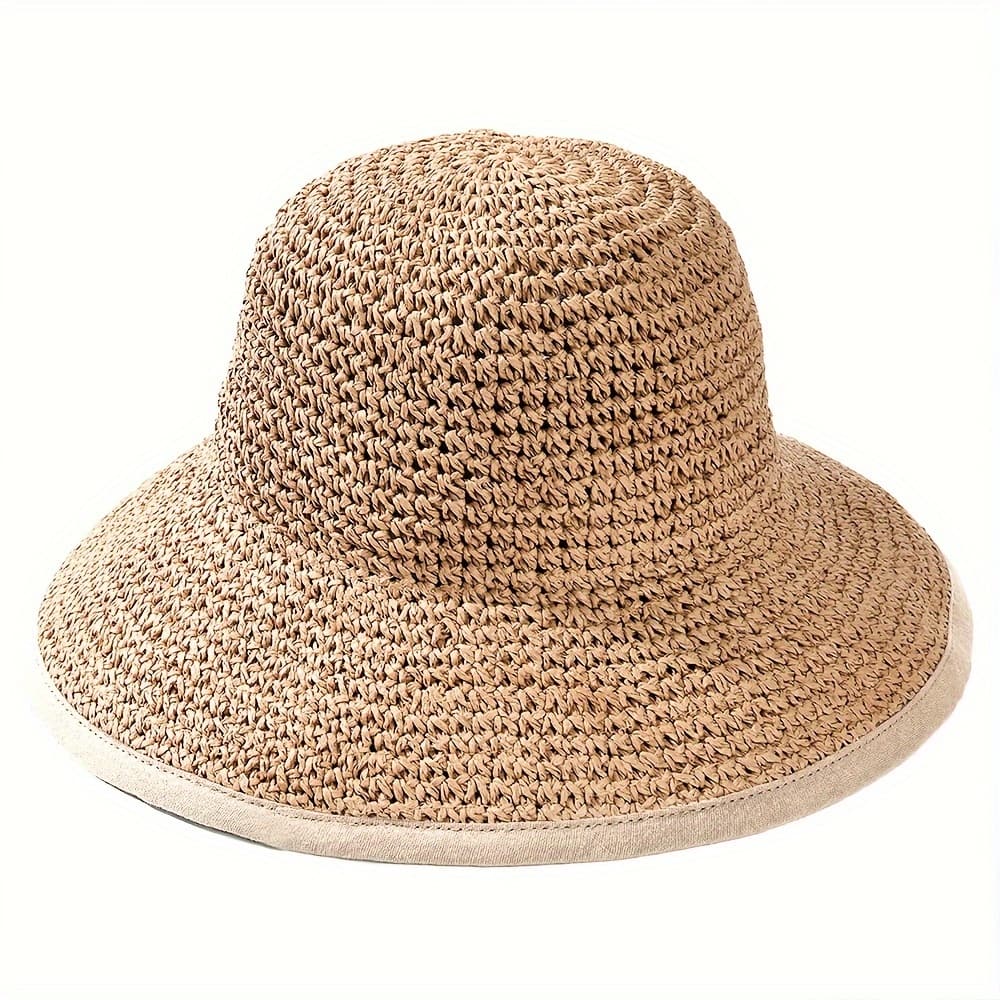 Sun Hats For Women Summer Beach Hat Wide Brim Handmade Straw Hat Foldable Packable Crochet Travel Bucket Hat Accessories Shop Online at Dubai Trades 2