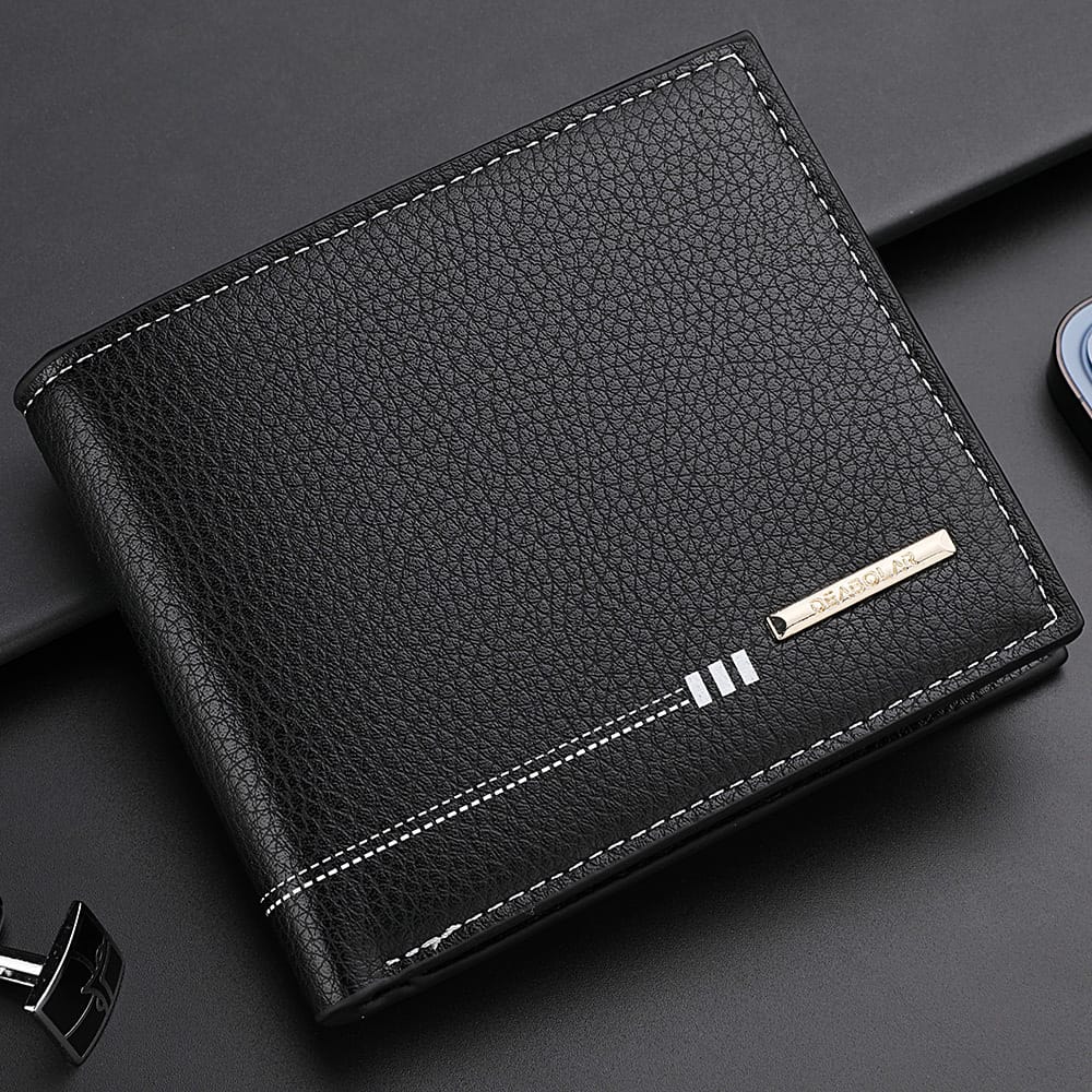 Deabolar Men’s Pu Leather Short Wallet High Quality Texture Business Wallet With Zipper Pockets Card Holder Accessories Shop Online at Dubai Trades 2