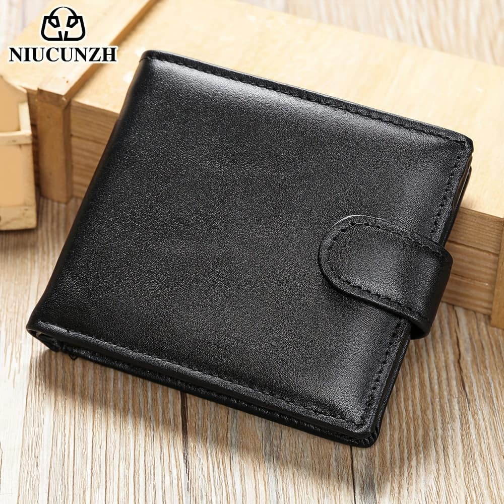 Vintage Top-grain Leather Multi-functional Card Holder Wallet For Men, Solid Color, Perfect Valentine’s Day Gift Accessories Shop Online at Dubai Trades 2