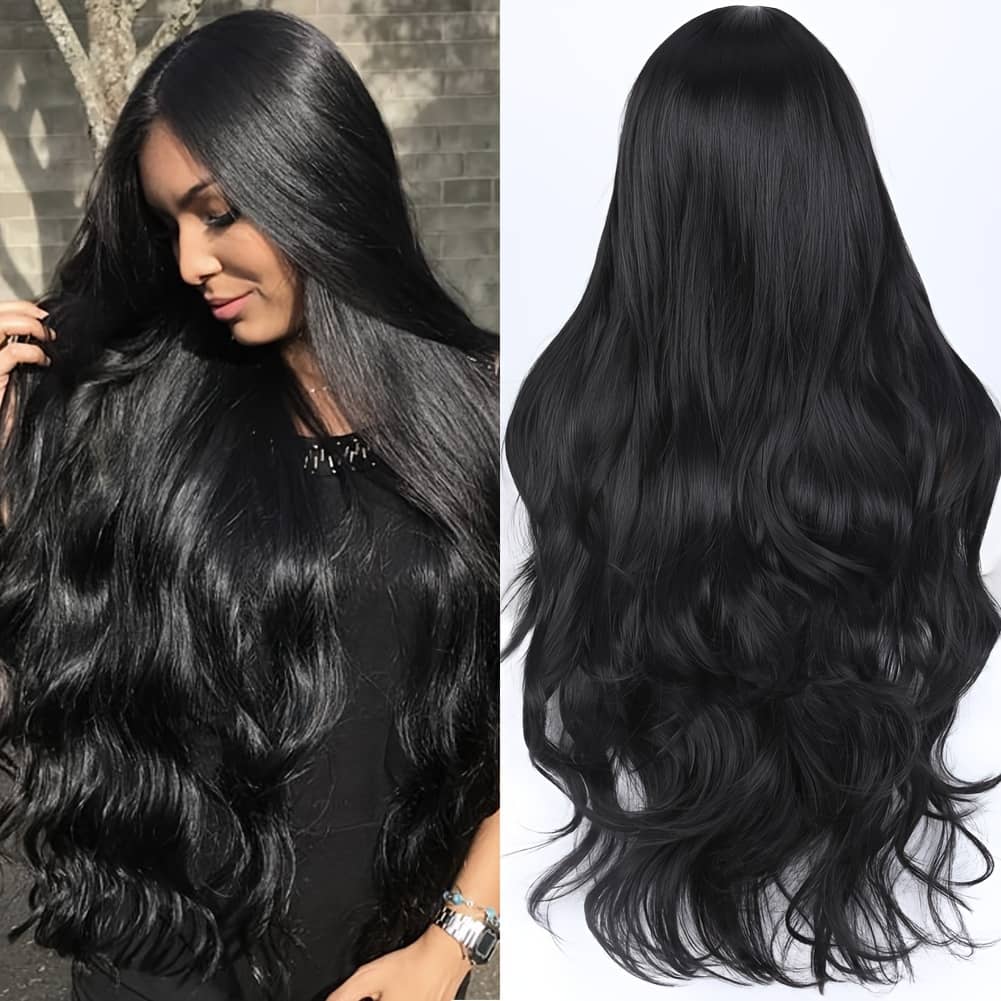 Chic 28″ Wave Wig For Women – Natural Look, Middle Part, Heat Resistant Synthetic Hair, Cosplay & Christmas Parties, Hot Water Setting, Wavy Wig Beauty & Personal Care Shop Online at Dubai Trades 2