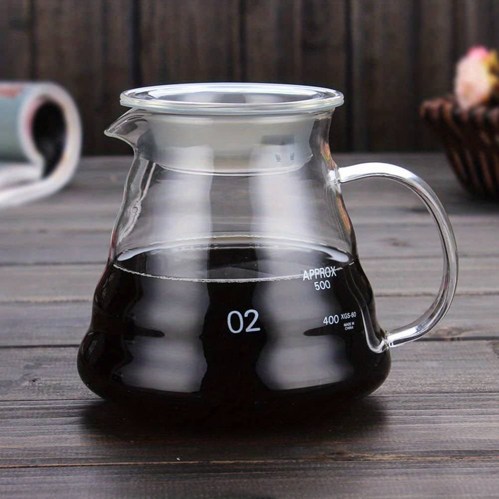 Coffee Carafe, 350/600ml Coffee Clear Glass Kettle Pot With Lids, Pour Over Coffee Espresso Maker Accessories Coffee Servers Shop Online at Dubai Trades 2