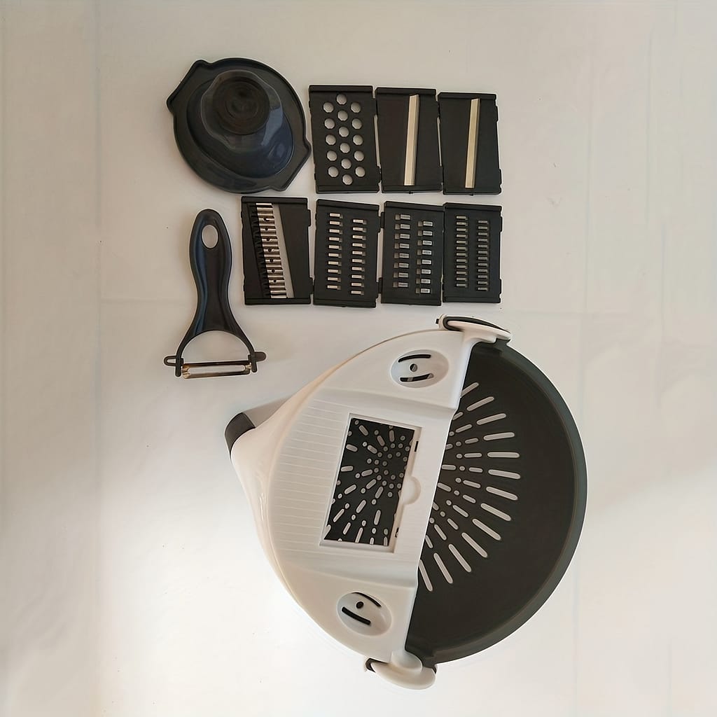 1 Set Multifunctional Vegetable Cutter And Drainer, Uncharged Pc Material, Kitchen Potato Slicer, Household Food Prep Tool With Cutting And Draining Basket Business, Industry & Science Shop Online at Dubai Trades 2
