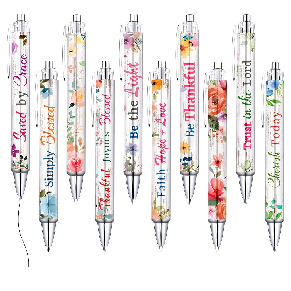 10 Pcs Inspirational Christian Pens: Retractable, , Suitable For 14+ Years, Office Or Personal Use Ballpoint Pens Shop Online at Dubai Trades 2