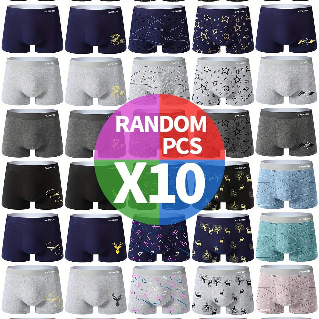 10-pack Men’s Flat Corner Underwear, And Fashionable, Short Pants With Breathable And Comfortable , Youth Waist Boxer Briefs Shop Online at Dubai Trades 2