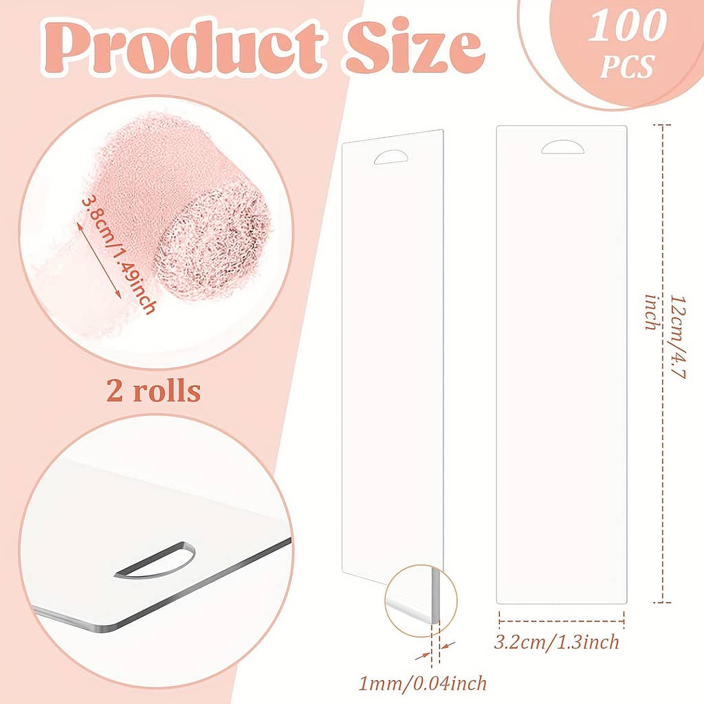 100pcs 2d Set Rectangular Acrylic Blank Bookmarks With 2 Rolls Of Light Pink Ribbon For Gift Tags Diy Crafts Exquisite Party Gifts Small Cards Book Covers & Book Accessories Shop Online at Dubai Trades 2