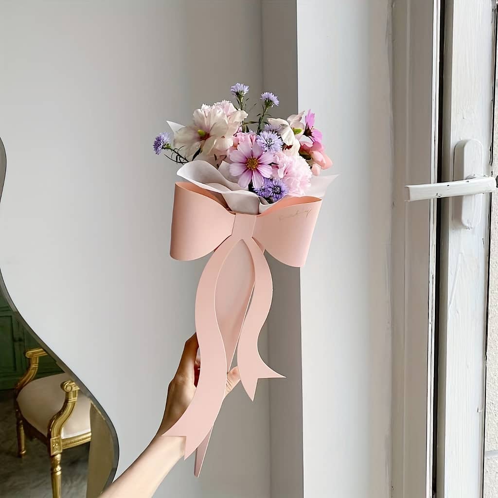 10pcs Elegant Paper Flower Gift Boxes With Decorative Bows – Ideal For Valentine’s, Christmas, Mother’s Day, Graduations | Chic Single In White, Beige, & Purple, Gift Boxes For Gifts Arts, Crafts & Sewing Shop Online at Dubai Trades 2