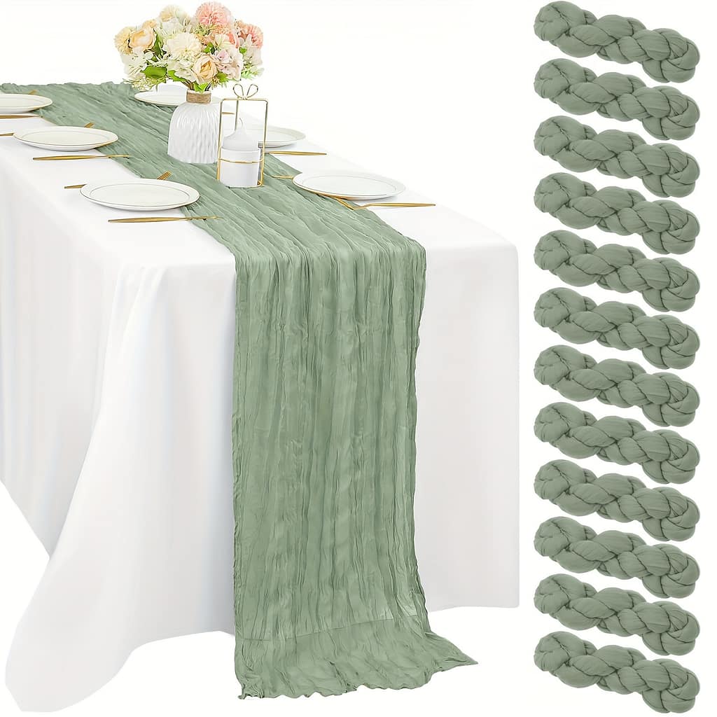 12pcs Bohemian Cheesecloth Table Runner Set – , For Weddings, Bridal & Birthday Parties Home & Kitchen Shop Online at Dubai Trades 2