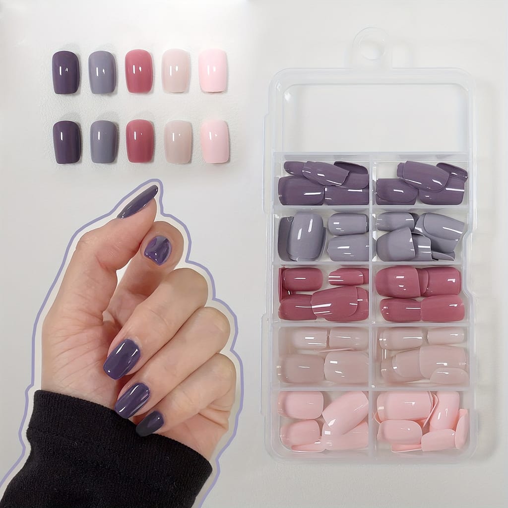 150pcs Of Of Short Square Pink Apricot Brown Wearing Nail Art, Worn Alone Or Combination Beauty & Personal Care Shop Online at Dubai Trades 2