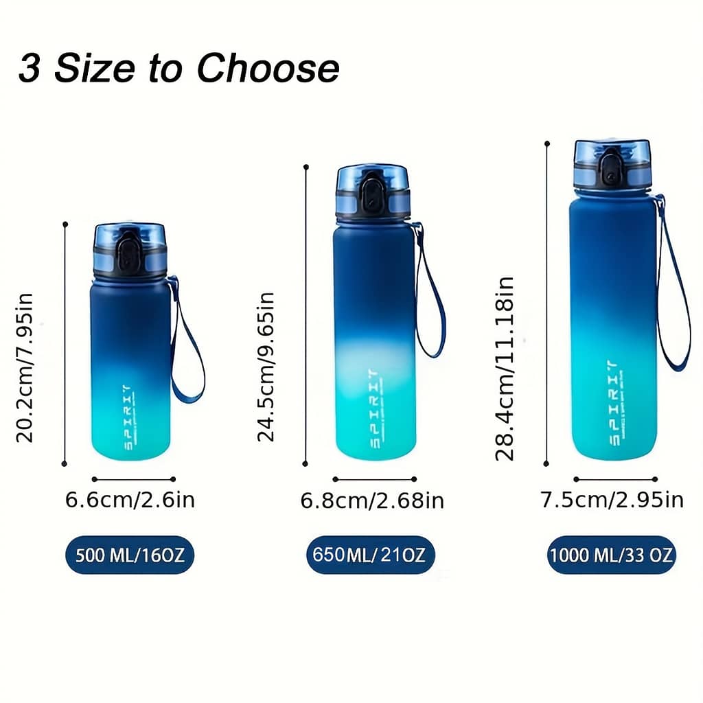 1pc, 500ml/650ml/1000ml Portable Sports Water Bottle, Water Bottle, Gradient Color Plastic Drinking Bottles For , Summer Fall School Students Home & Kitchen Shop Online at Dubai Trades 2