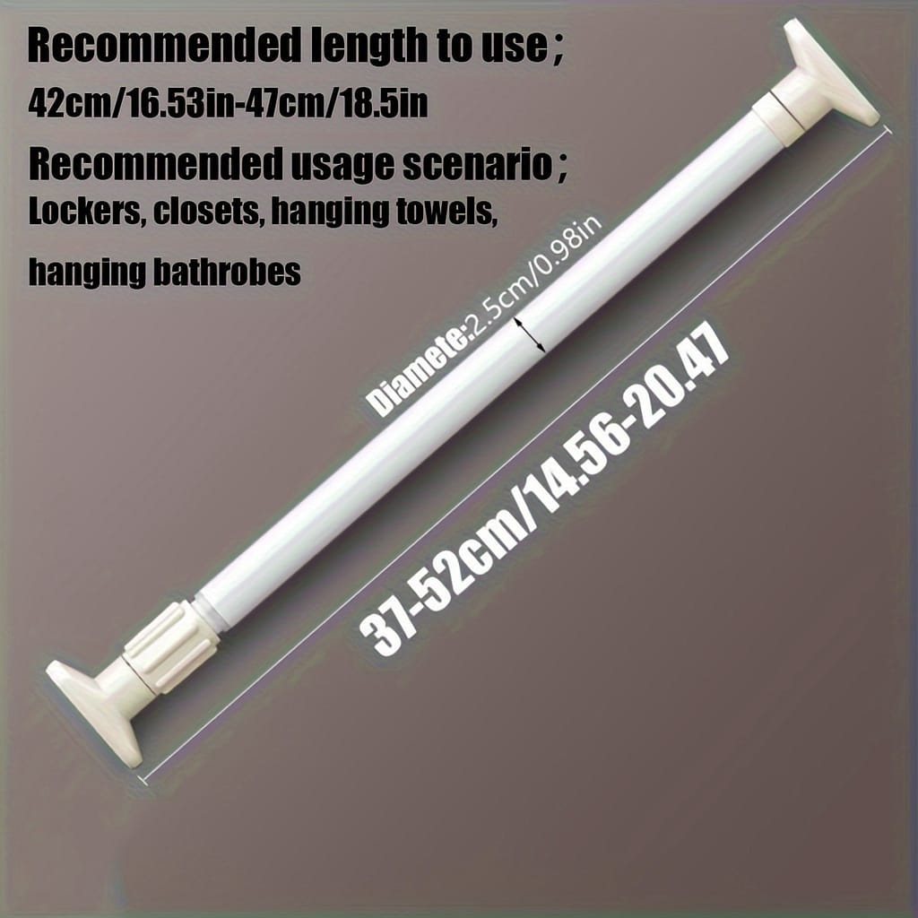 1pc Adjustable Tension Curtain Rod – Multipurpose Metal Rod For Shower, Closet, Window, Door – Easy Installation No Drilling Required, Ideal For Hanging Curtains, Clothes, Towels Bath Shop Online at Dubai Trades 2