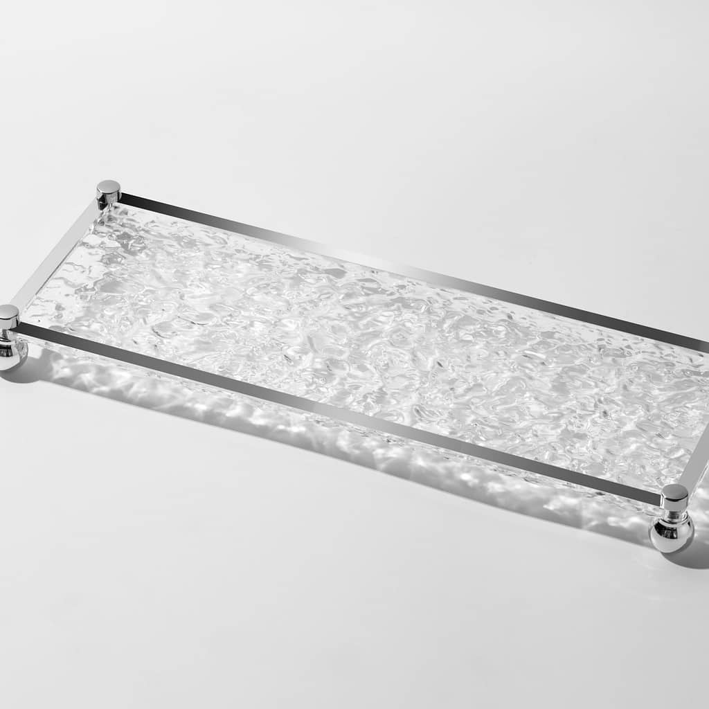 1pc Bathroom Tray, Acrylic Clear Sink Caddy, Cosmetic Perfume Bottle Sink Organizer, Bathroom Supplies Storage Holder, , Suitable For Bathroom And Toilet, Vanity Tray Bath Shop Online at Dubai Trades 2