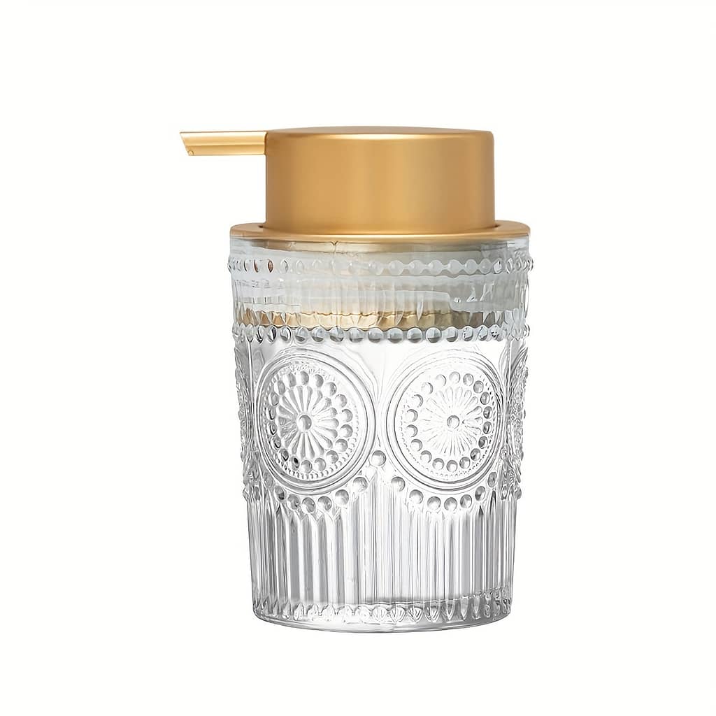 1pc Embossed Soap Dispenser With Rustic Pump, Refillable Hand Soap Containers For Bathroom And Beauty & Personal Care Shop Online at Dubai Trades 2