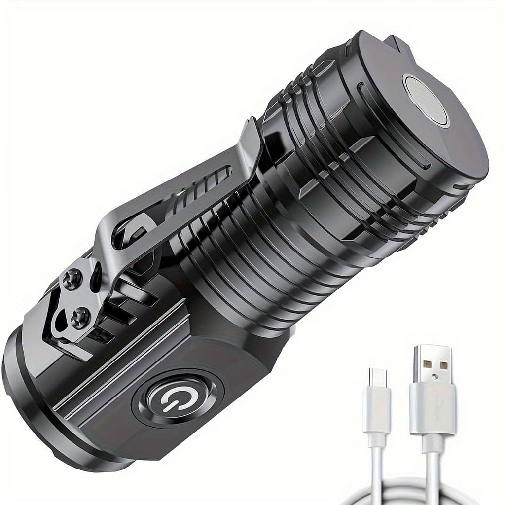 1pc Flashlight, Rechargeable 3 Led Lamp Multiple , Outdoor Portable Multi-functional Small Flashlight For Outdoor Camping & Hiking Flashlights Shop Online at Dubai Trades 2