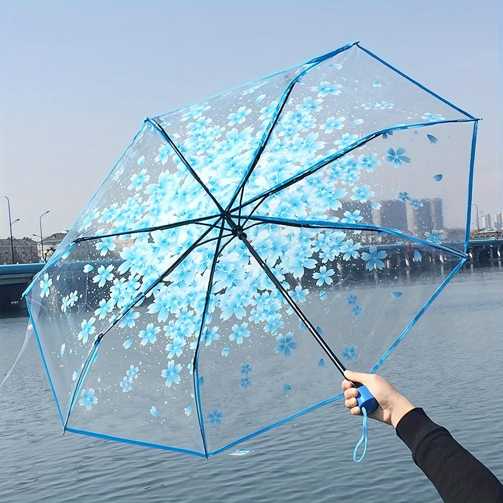 1pc Foldable Manual Umbrella, Cute Clear Outdoor Umbrella Golf Shop Online at Dubai Trades 2