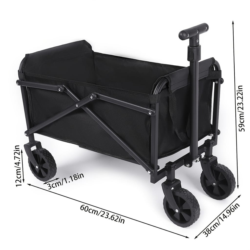 1pc Foldable Shopping Cart With Cover – Stainless Steel 3 Wheels, Double Stair Climbing Cart Large Capacity Trolley For Groceries Carts & Stands Shop Online at Dubai Trades 2