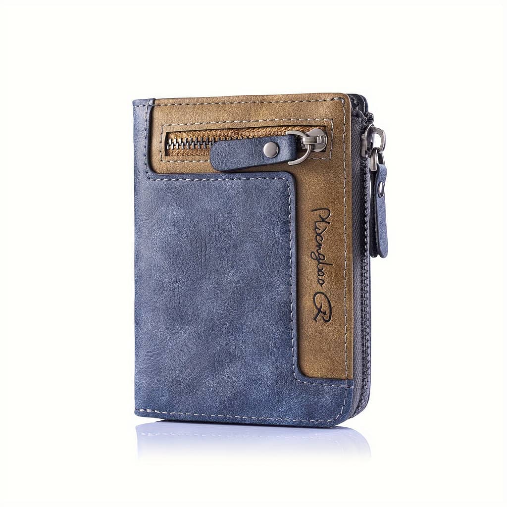 1pc Men’s Retro Short Wallet, Multifunctional Fashion Zipper Pu Leather Wallet, Ideal Gift For Men Accessories Shop Online at Dubai Trades 2