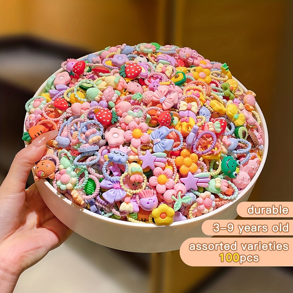 1pc Of Hair Accessories Cute Cartoon Threaded Random Hair Rings Accessories Shop Online at Dubai Trades 2