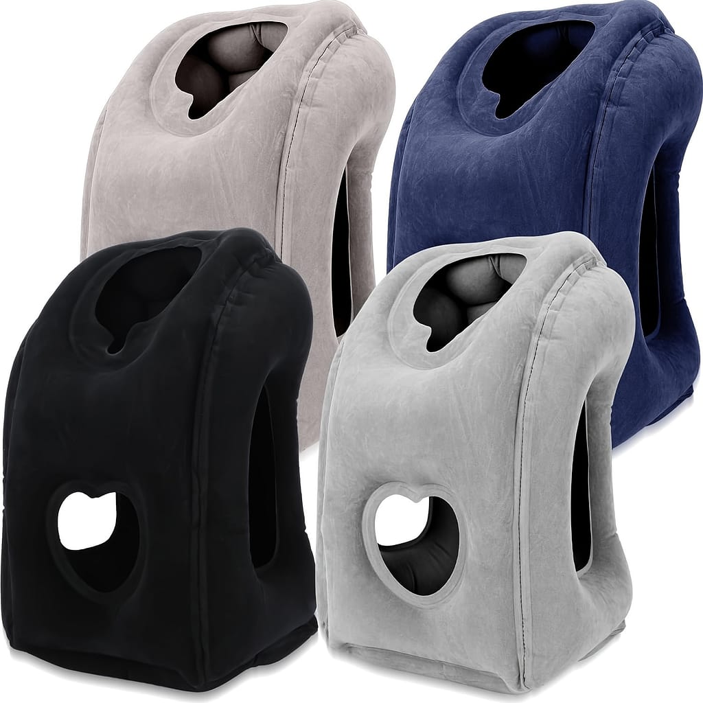 1pc Patented Inflatable Travel Pillow With Neck And Head Support For Long Haul Flights, Cars, Buses, Trains, And Office Napping – Comfortable And Convenient Travel Accessory Bed Pillows & Positioners Shop Online at Dubai Trades 2