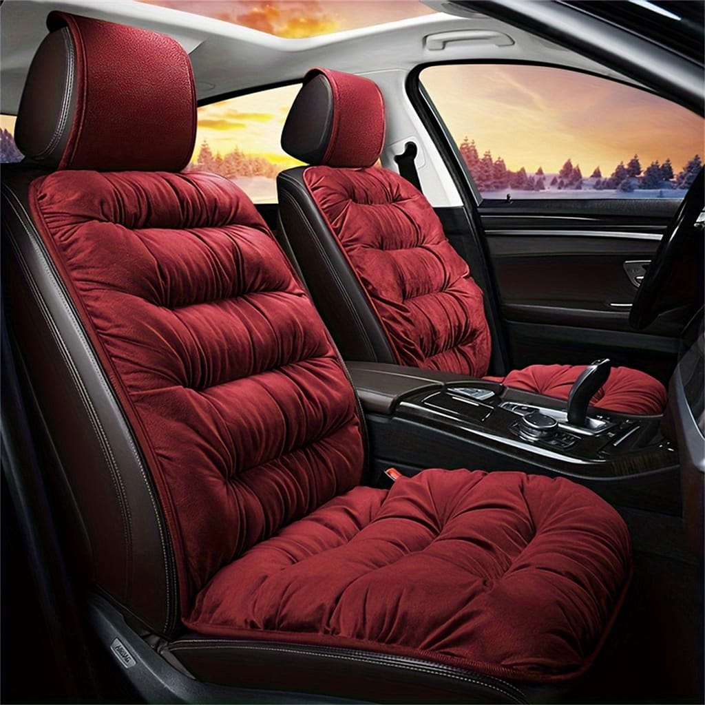 1pc Soft Plush Car Seat Cover, Car Seat Cover Cushion Pad Car Seat Protector Universal Winter Auto Interior Accessories Automotive Shop Online at Dubai Trades 2