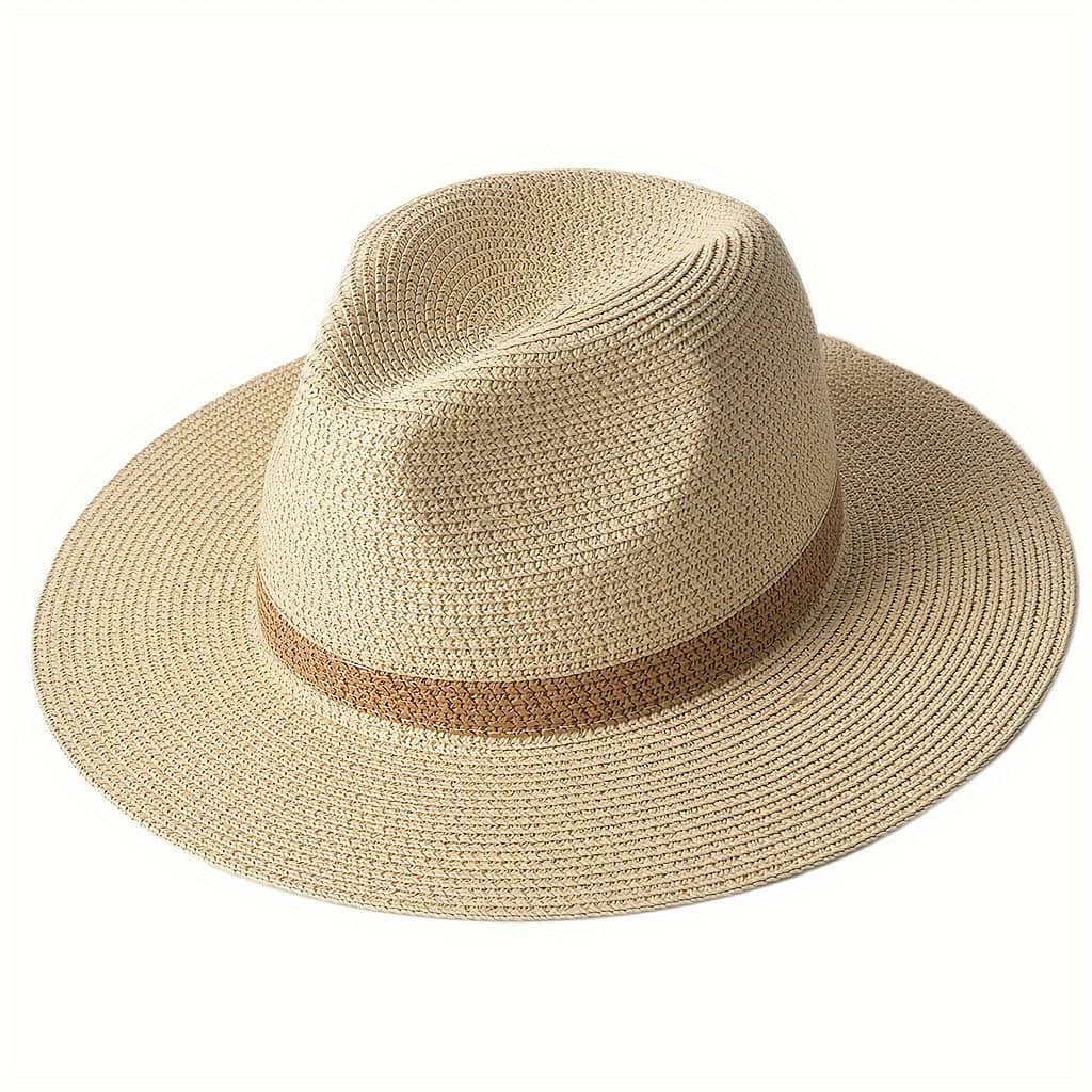 1pc Stylish And Protective Panama Hat With A Wide Brim, Perfect For Men And Women To Wear On Sunny Days At The Beach Accessories Shop Online at Dubai Trades 2