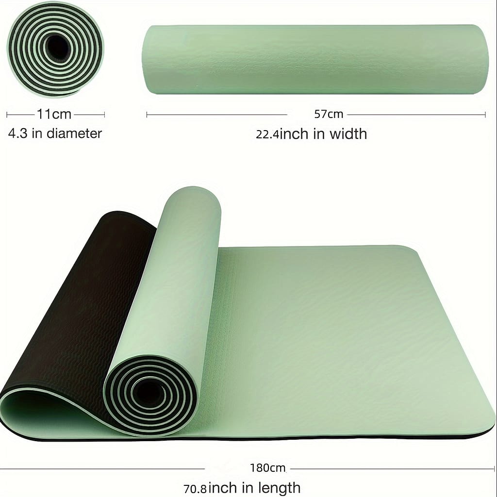 1pc Tpe Shock Absorption Yoga Mat, 6mm/0.24in Thickness Non-slip Soft Fitness Mat, Suitable For Home Workouts And Sports Exercise & Fitness Shop Online at Dubai Trades 2