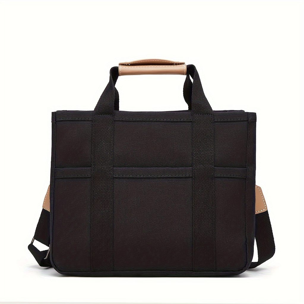 2025 New Women’s Casual Solid Color Canvas Tote Bag, Large Capacity, Lightweight, , Business Travel Bag, With Removable Strap, Unlined, No Closure, Black Clothing, Shoes & Jewelry Shop Online at Dubai Trades 2
