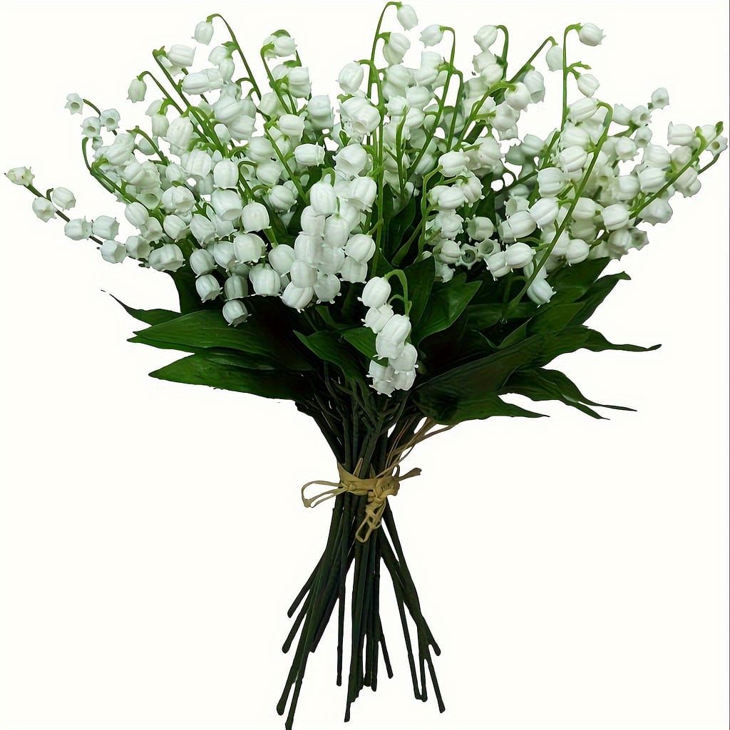 24pcs Artificial Flower, Faux Flowers Wind Chime Orchid Wedding Bouquet, Fake May Flower For Home Garden Wedding Party Decor, Spring Decor Artificial Flowers Shop Online at Dubai Trades 2