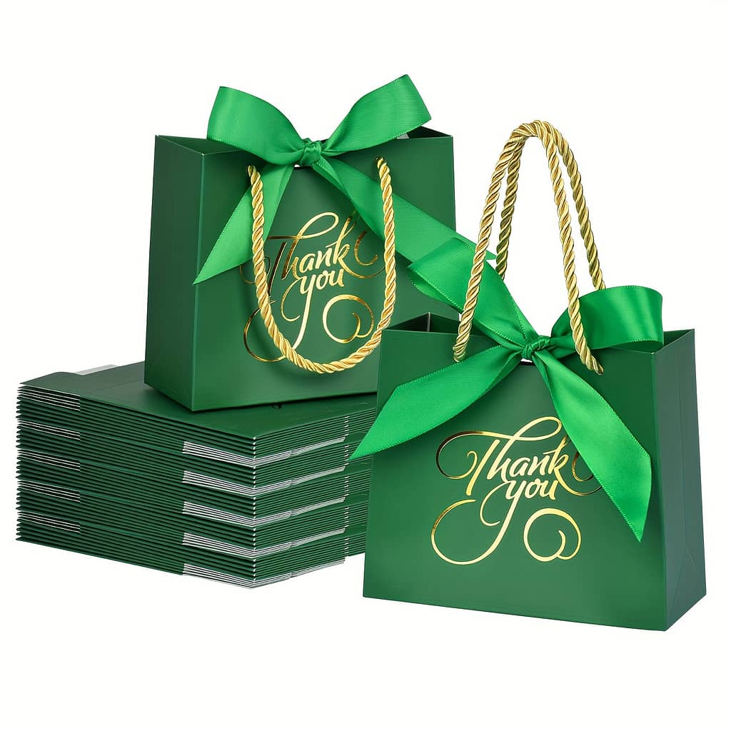 24pcs Thank You Gift Bags With Handles 5.5×4.7×2.5” Small Paper Favor Bags For Wedding, Bridal Shower, Birthday, Retirement, Graduation, Valentine” Box Packs Shop Online at Dubai Trades 2