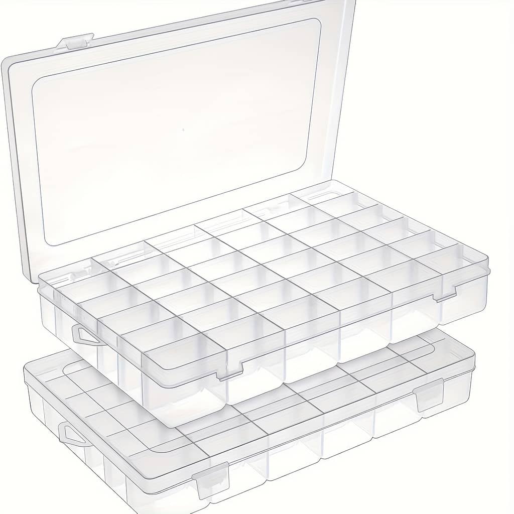 2pcs 36-compartment Clear Plastic Organizer Boxes Stickers – Crafts, Beads & Storage, Jewelry Organizer Storage Arts, Crafts & Sewing Shop Online at Dubai Trades 2