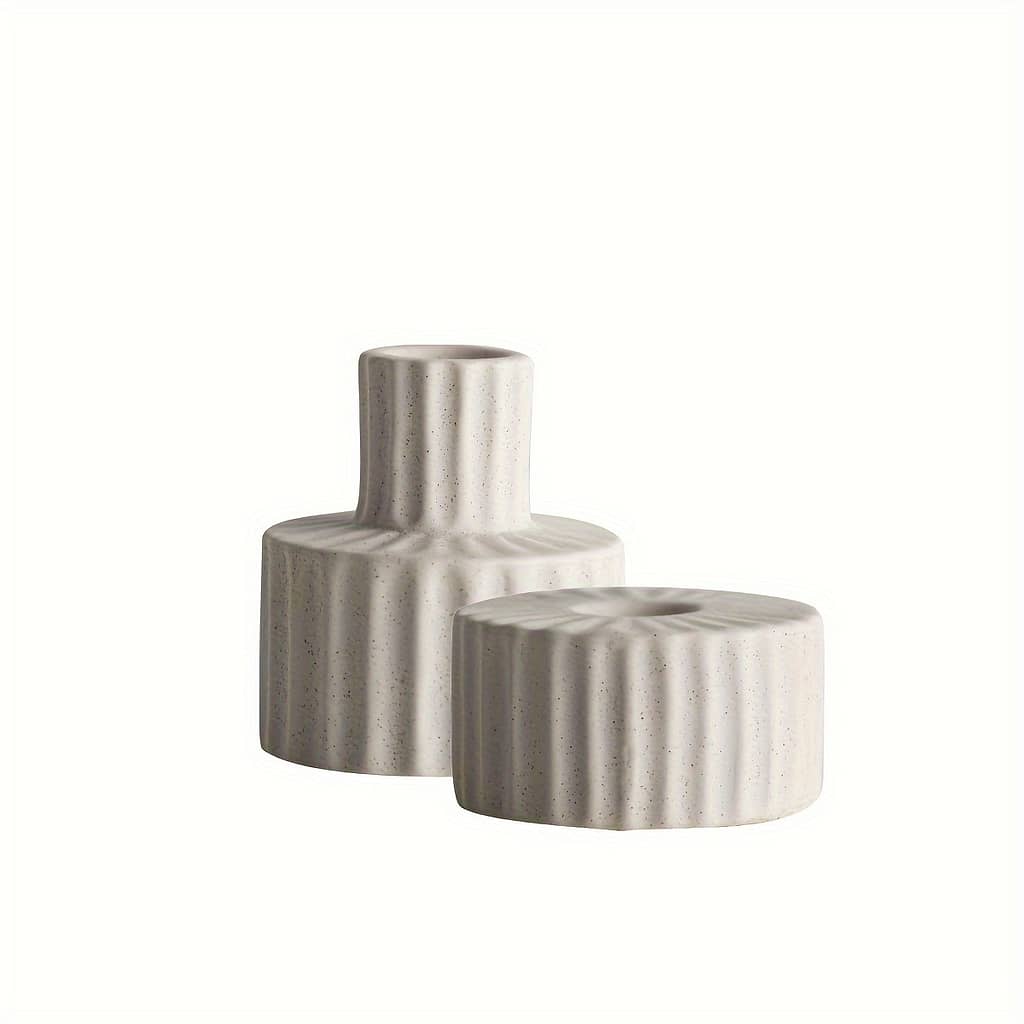2pcs Design Ceramic Candle Holders, Minimalist Modern Decorative Display, Proposal Birthday Party Decor Candleholders Shop Online at Dubai Trades 2