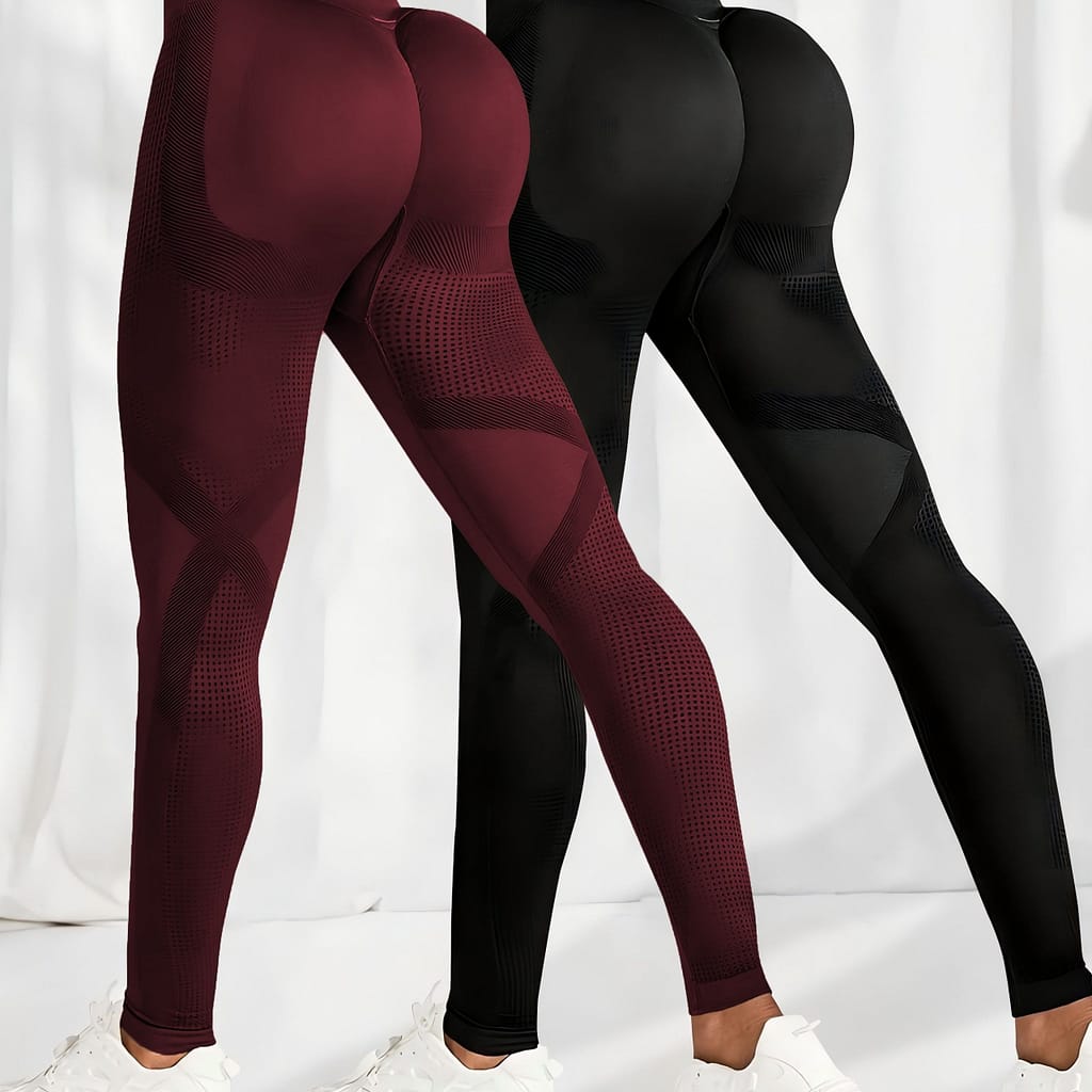2pcs Women’s High-waist Seamless Leggings – Butt Lifting, Stretchy Activewear Pants For Fitness & Training Clothing Shop Online at Dubai Trades 2