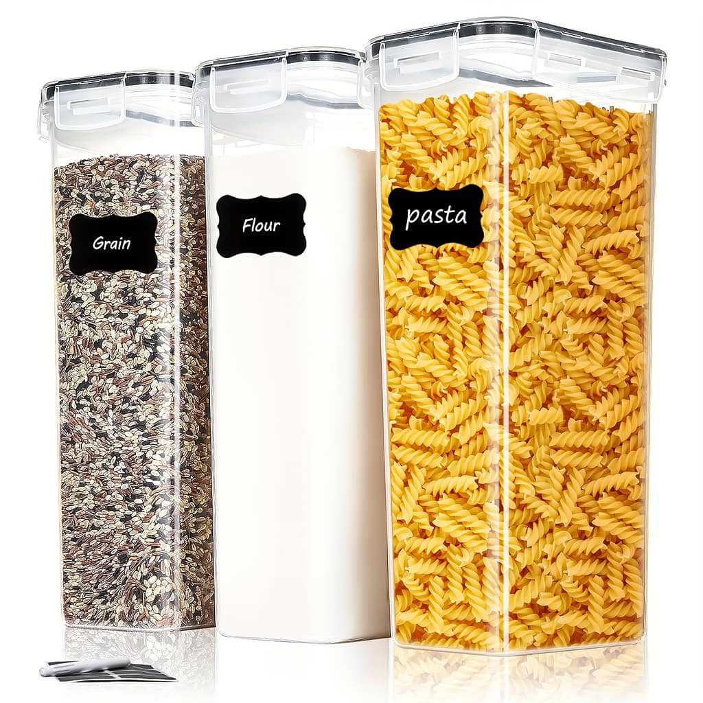 3pcs 81oz Airtight Food Storage Containers With Lids – Bpa Free, Stackable & Dishwasher Safe For Flour, Sugar, Grains & More – Includes Labels & Marker For Easy Organization Food Jars & Canisters Shop Online at Dubai Trades 2