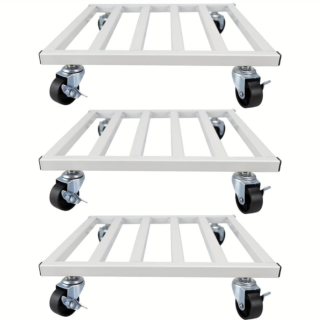 3pcs Heavy Duty Metal With Lockable Wheels, 10/12 Inch Square Plant Stand For Indoor Outdoor Use, Holds 150 Lbs Pots, Caddy For Plant Gardening & Lawn Care Shop Online at Dubai Trades 2