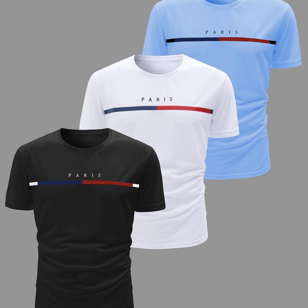3pcs Men’s Casual Short Sleeve Crew Neck T-shirts, Breathable And Lightweight For Summer Sport And Casual Wear, Outdoor Cloth Clothing Shop Online at Dubai Trades 2